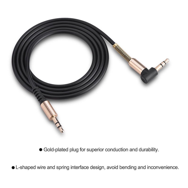ZERONE Stereo Extension Audio Cable 3.5mm Male to Male Aux Cable 3ft L-Shaped Cord for Speaker Headphone Stereo Devices - Image 4